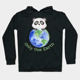 Cute Panda and Earth Save the Planet Hoodie